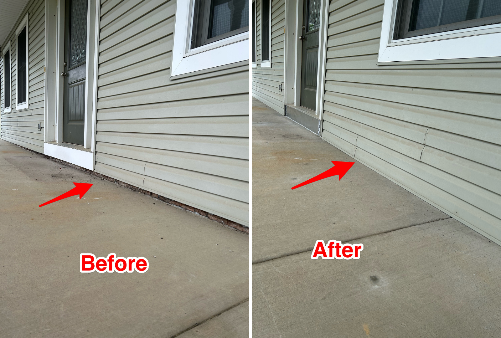 professional contractor performing concrete leveling repair