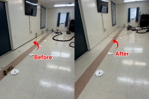 repairing uneven concrete slab with modern leveling equipment